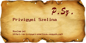 Privigyei Szelina névjegykártya